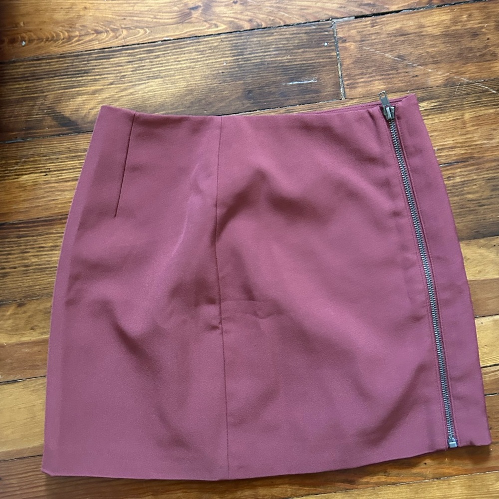 brown zip up skirt